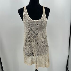 Free People Swim Cover tank Cream Knit Tank Top